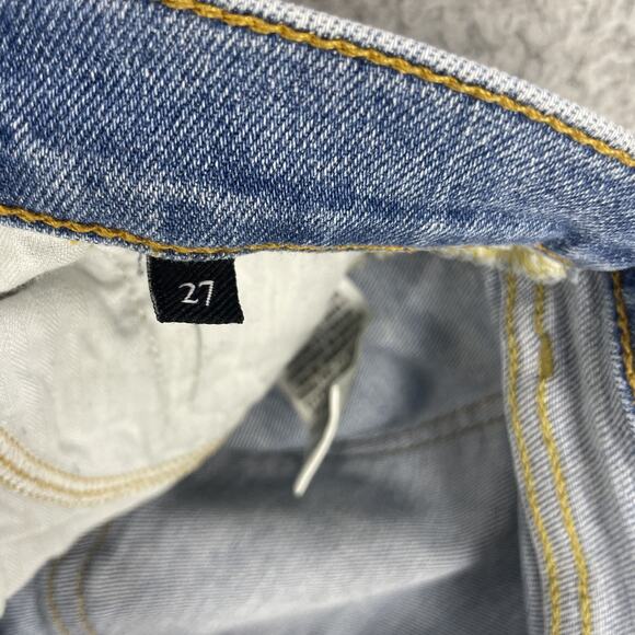 7 For All Mankind Jeans Womens 27 Ankle Distressed Frayed Hem Pants Ripped - Picture 5 of 14